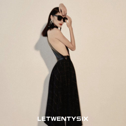 Bias-cut panelled dress