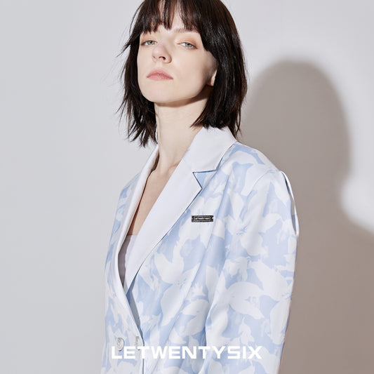 Purple floral printing suits