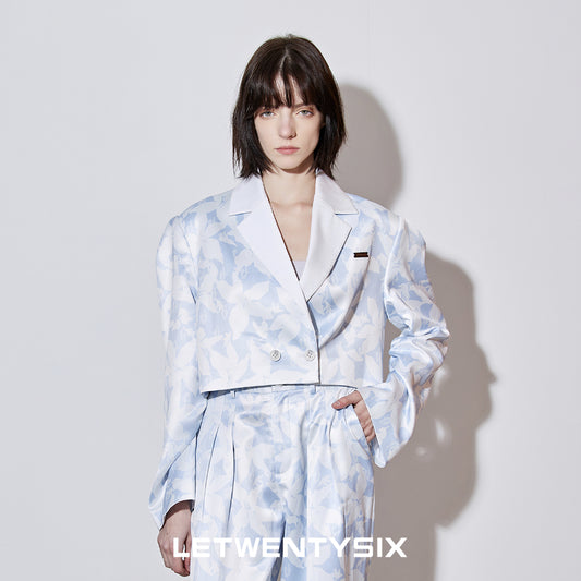 Purple floral printing suits