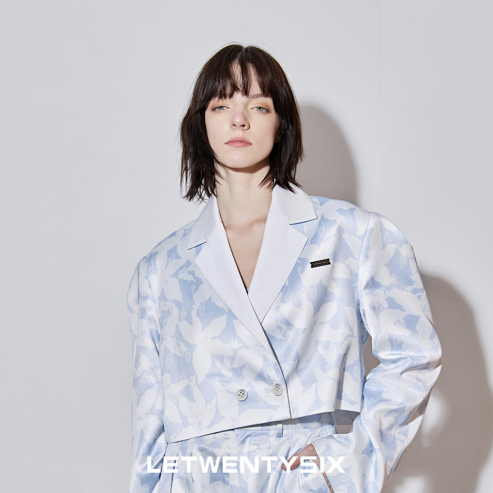 Purple floral printing suits