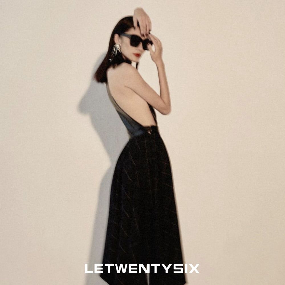 Bias-cut panelled dress